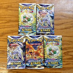 Lot of FIVE (5) Brilliant Stars Pokemon Booster Packs! New, Factory-Sealed! - Image 1
