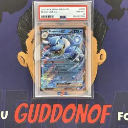 PSA 8 NEAR MINT 2023 Pokemon Mew 151 BLASTOISE EX #009 Holo Rare - Image 1