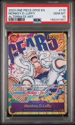 2023 ONE PIECE OP05-AWAKENING OF THE NEW ERA ALT ART #119 MONKEY D. LUFFY PSA 10 - Image 1