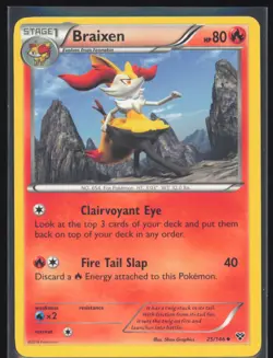 Braixen Regular Non Holo 25/146 Pokemon XY Base Set LP Pokemon Card - Image 1