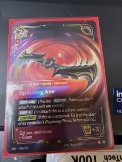 Spinning Axe 186/221 Riftbound Spiritforged TCG Epic Card English C - Image 1