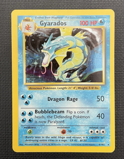 Gyarados Base Set Holo Rare #6/102 – Pokemon TCG 1999 WOTC Vintage Card - Image 1