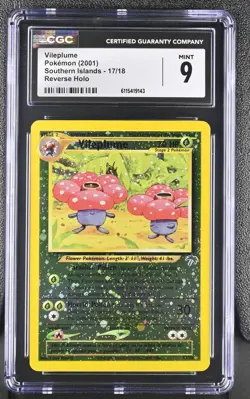 CGC 9 MINT Vileplume 2001 Southern Islands 17/18 Reverse Holo Pokemon Card - Image 1