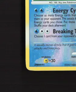 Feraligatr 8/123 Mysterious Treasures Reverse Holo Rare Pokemon Card MP - Image 5