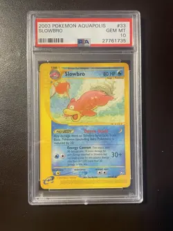 PSA 10 Slowbro Non Holo - 33/147 - Aquapolios - Pokemon - Read Description - Image 1