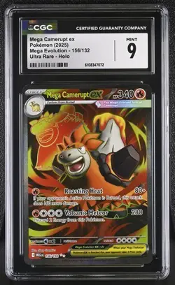 Mega Camerupt EX *CGC 9* Ultra Rare *Mega Evolution* #156 *2025* Pokemon - Image 1