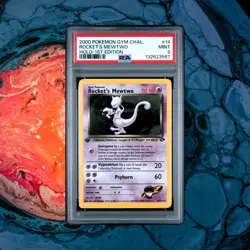 2000 Pokemon Gym Challenge Rocket’s Mewtwo Holo 1st Edition #14 PSA 9 Mint - Image 1