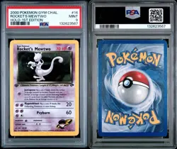 2000 Pokemon Gym Challenge Rocket’s Mewtwo Holo 1st Edition #14 PSA 9 Mint - Image 3