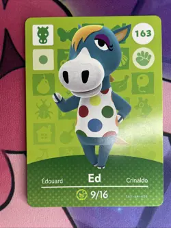 Ed #163 Animal Crossing Amiibo Card Authentic Series 2 MINT NEVER SCANNED - Image 1