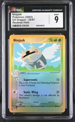 CGC 9 MINT Ninjask 2003 EX Dragon 38/97 Reverse Holo Pokemon Card - Image 1