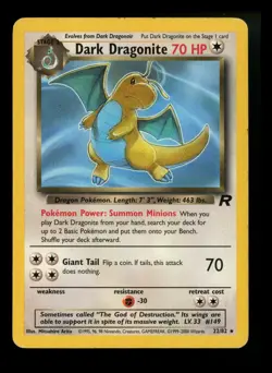#3 Dark Dragonite 22/82 Team Rocket 2000 Rare WOTC Pokemon Card TCG - Image 1