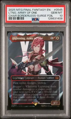 2025 MTG FINAL FANTASY #0545 LIGHTNING, ARMY OF ONE PSA 10 - Image 1