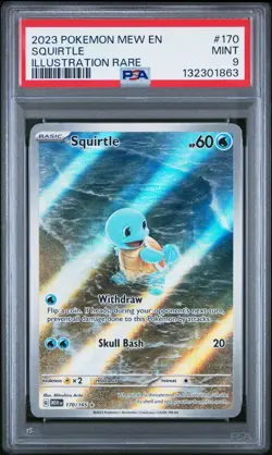 2023 POKEMON MEW EN-151 ILLUSTRATION RARE #170 SQUIRTLE PSA 9 - Image 1