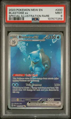 2023 POKEMON MEW EN-151 SPECIAL ILLUSTRATION RARE #200 BLASTOISE EX PSA 9 - Image 1