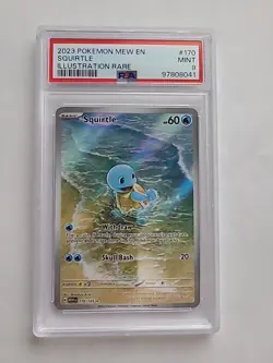 Pokemon TCG Squirtle 170/165 S&V 151 Illustration Rare Holo Card PSA 9 - Image 1