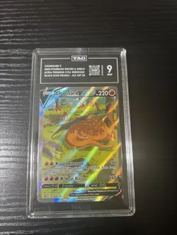 2022 POKEMON SWORD & SHIELD BLACK STAR PROMO SWSH260 CHARIZARD V ALT ART TAG 9 - Image 1