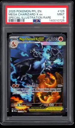 2025 POKEMON PFL EN MEGA CHARIZARD SPECIAL ILLUSTRATION RARE 125/094 PSA 9 3A - Image 1