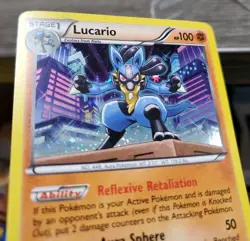 2012 Pokemon, B&W Next Destinies Promos, #64/99 Lucario, Cosmos Holo Rare Lp - Image 3