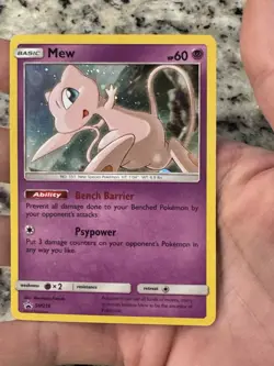 Mew SM215 Sun & Moon 2019 Cosmos Holo Rare Black Star Promo Pokemon Close To NM - Image 1