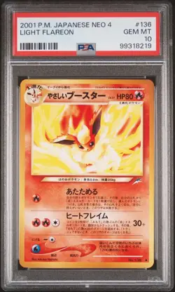 2001 POKEMON JAPANESE NEO 4 LIGHT FLAREON #136 PSA 10 GEM MINT 💎 VINTAGE ! - Image 1