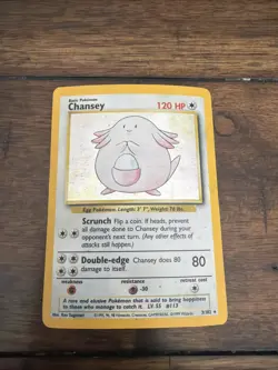 Chansey 003/102 Base Set Holo Pokemon - Image 1