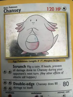 Chansey 003/102 Base Set Holo Pokemon - Image 2
