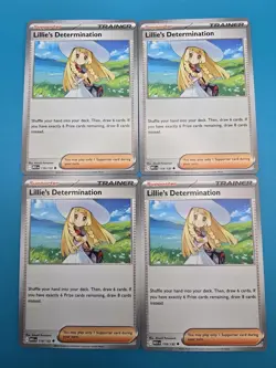 4x Lillie’s Determination MEG 119/132 Mega Evolution Pokemon Playset - Image 1