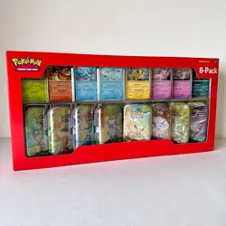 POKEMON PRISMATIC EVOLUTIONS 8-PACK COSTCO BUNDLE MINI TINS TCG SCARLET & VIOLET - Image 1