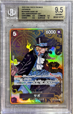One Piece TCG JPN Sabo Super Rare BGS 9.5 Gem, 2nd Anniversary Set OP04-083 2025 - Image 1