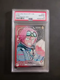 One Piece Card Game TCG OP11-001 Koby Alt Art Leader PSA 10 - Image 1