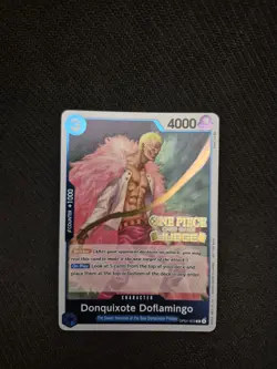 Donquixote Doflamingo [Judge] promotional card (OP01-073) from the One Piece - Image 1