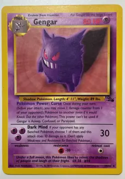 Gengar 20/62 Fossil Set Non-Holo Rare Pokemon Card - Image 1