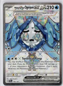 Wellspring Mask Ogerpon ex 194/167 TWM Twilight Masquerade Holo Pokemon Card NM - Image 1