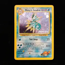 Misty's Seadra 9/132 Prerelease Rare Holo NM Pokemon Card Gym Heroes 2000 BF8 - Image 2
