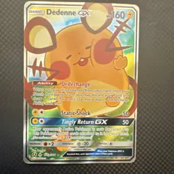 Pokemon Dedenne GX Full Art Promo Alternate Art Holo 195A/214 Card - Image 1