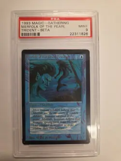 Merfolk of the Pearl Trident - BETA - Graded PSA 9 1993 Magic MTG Mint - Image 1