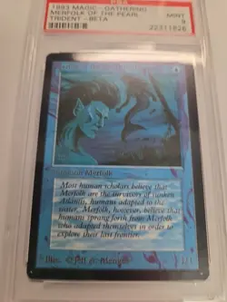 Merfolk of the Pearl Trident - BETA - Graded PSA 9 1993 Magic MTG Mint - Image 2