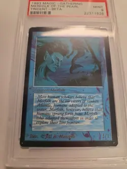 Merfolk of the Pearl Trident - BETA - Graded PSA 9 1993 Magic MTG Mint - Image 3