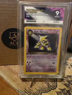 Pokemon Dark Alakazam Team Rocket 1st Edition NON Holo Rare 18/82 ACE 9 Mint - Image 1