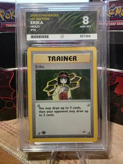 Pokemon TCG Erika Gym Heroes 16/132 Holo 1st Edition ACE Graded 8 - Image 1