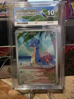 Pokemon TCG Destined Rivals Misty's Lapras Full Art Card 194/182 Ace 10 - Image 1