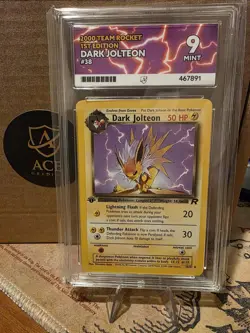 2000 Pokemon Rocket Dark Jolteon First 1st Edition ACE 9 Mint 38/82 Rare Card - Image 1