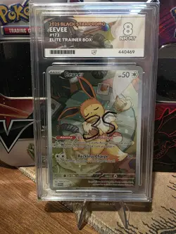 Pokemon TCG: Eevee 173 Prismatic Evolutions ETB Black Star Promo ACE 8 NM-MT - Image 1