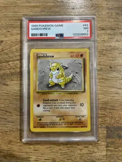 Graded PSA 7 1999 Pokemon Game Sandshrew #62 - Image 1