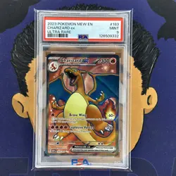 PSA 9 MINT 2023 Pokemon Mew 151 CHARIZARD EX #183 Ultra Rare - Image 2