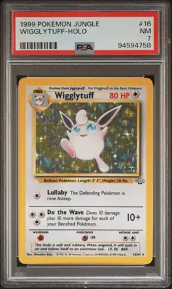 1999 Pokemon Fossil Holo #16 - PSA NM 7 - WIGGLYTUFF - Image 1
