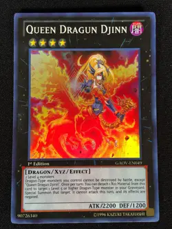 Yugioh Queen Dragun Djinn GAOV-EN049 1st Super (NM) - Image 1