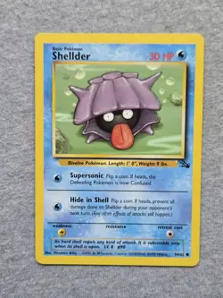 Pokemon TCG Shellder Fossil 54/62 Unlimited Regular Common Card WOTC - Image 1