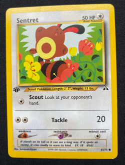 Pokemon Card: 1st Edition Neo Discovery Common: Sentret 63/75 LP/MP - Image 1