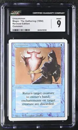 MTG Magic The Gathering English Unsummon 1994 Revised Edition CGC 9 - Image 1